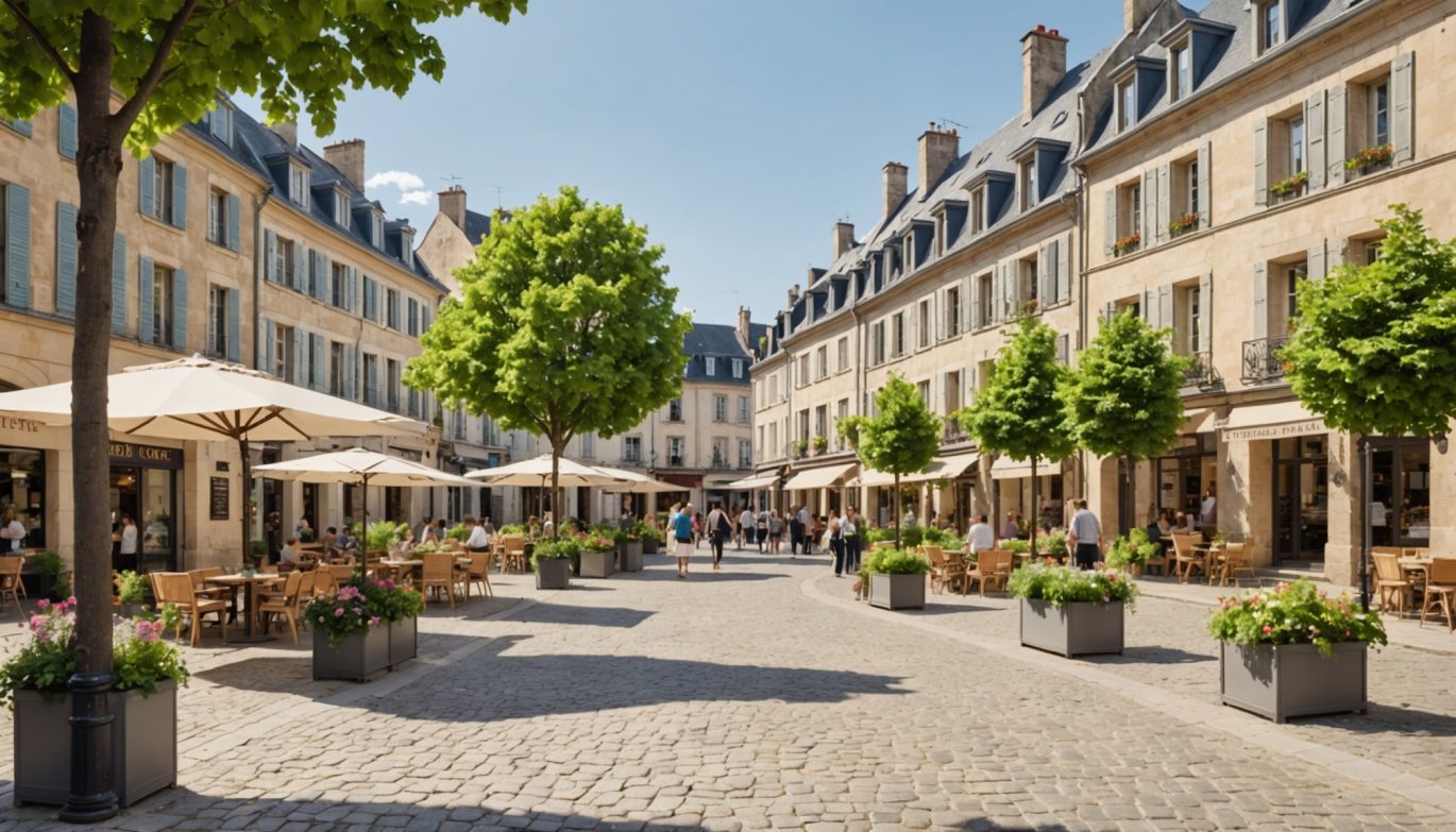 Centre-ville rénové et végétalisé de Valdahon dans le Doubs