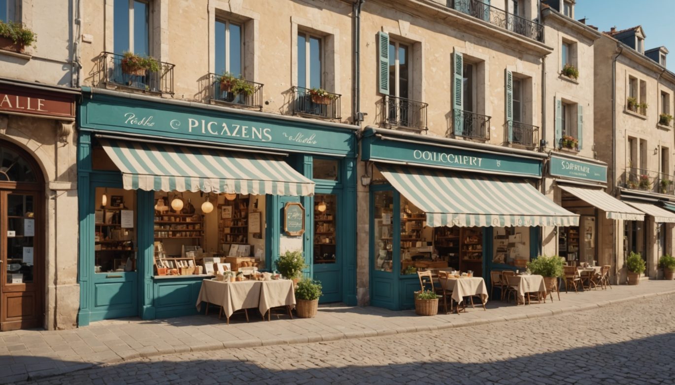 Devantures de commerces indépendants dans une rue commerçante