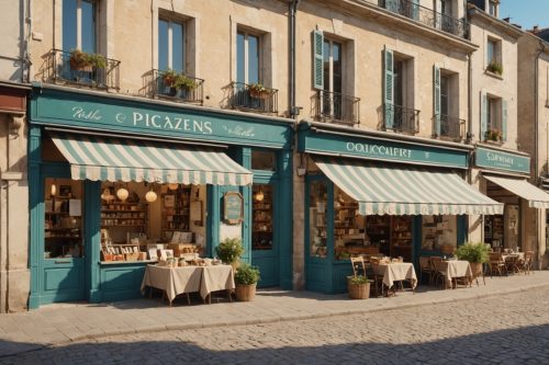 Devantures de commerces indépendants dans une rue commerçante