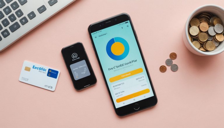 Smartphone affichant un comparateur de forfaits mobiles à côté d'une carte SIM et de pièces d'euros