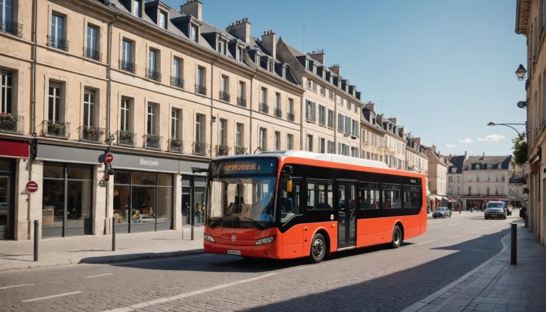 Bus de transport public dans une ville française