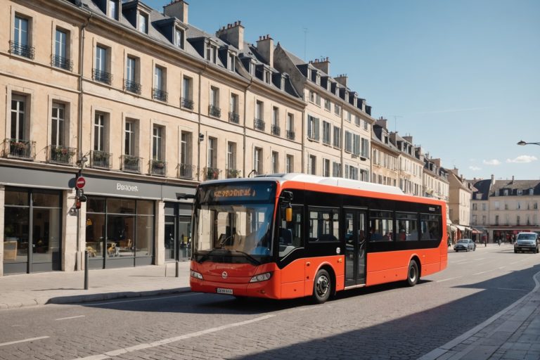 Bus de transport public dans une ville française